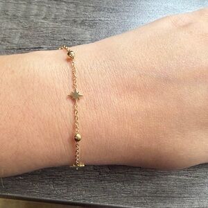 Gold plated stainless steel star bracelet